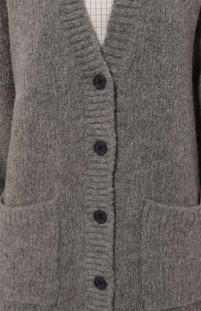 Шерстяной кардиган DRIES VAN NOTEN серого цвета по цене 99500 руб., арт. 242-011219-9709, фото 5 Шерстяной кардиган DRIES VAN NOTEN, арт. 242-011219-9709, фото 5