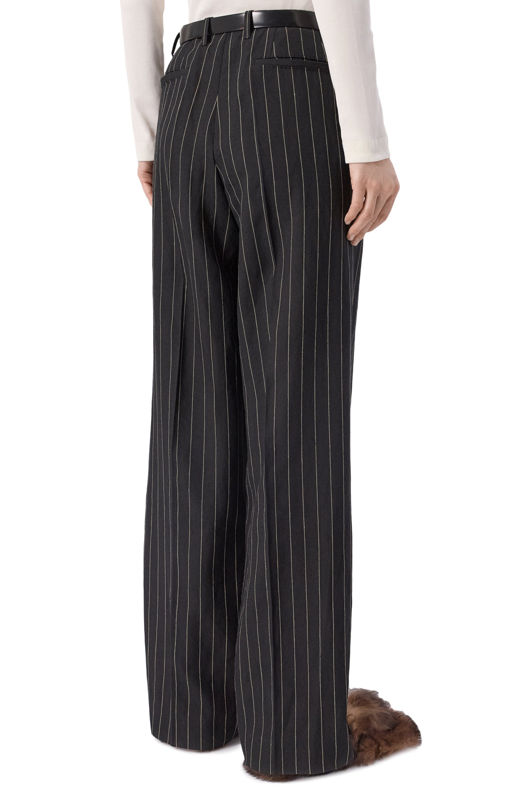 Брюки изо льна и шерсти DOLCE & GABBANA, арт. FTDMIT/FR3F2, фото 4