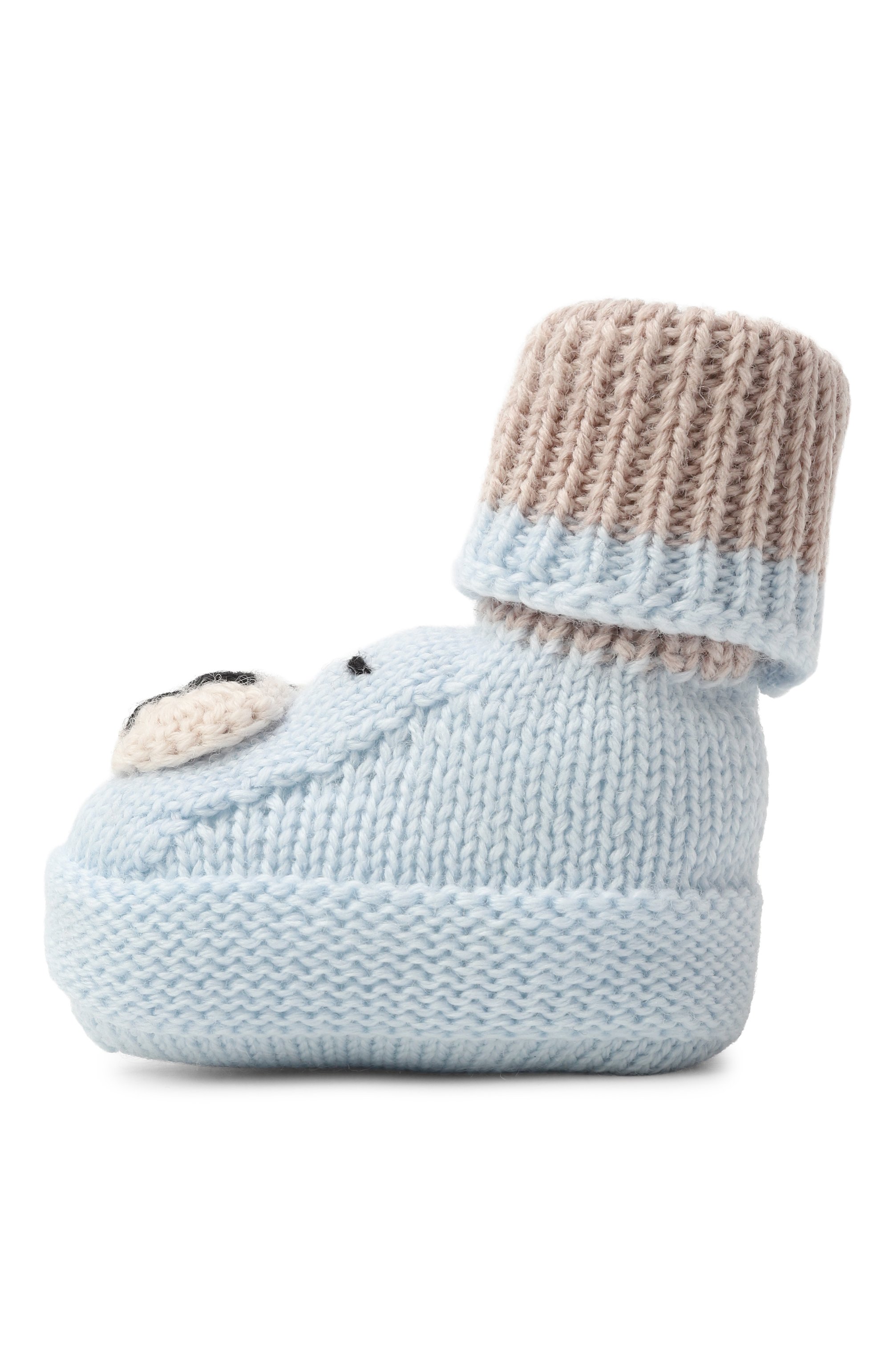 Шерстяные пинетки BABY T голубого цвета по цене 7795 руб., арт. 25AI013SA, фото 2 Шерстяные пинетки BABY T, арт. 25AI013SA, фото 2