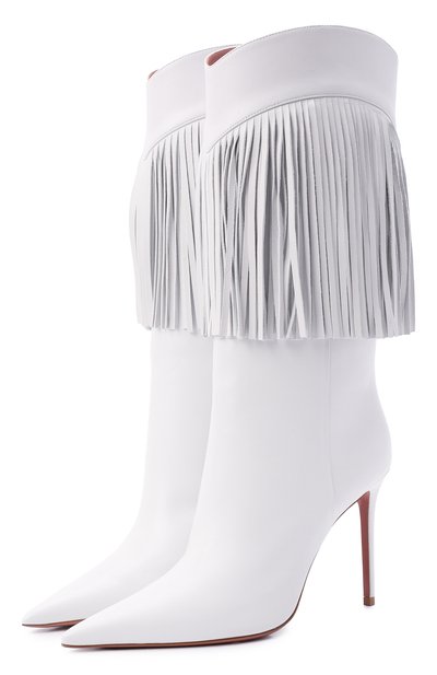 Кожаные сапоги lily AMINA MUADDI белого цвета по цене 157000 руб., арт. LILY B00T/NAPPA/WHITE, фото 1 Кожаные сапоги lily AMINA MUADDI, арт. LILY B00T/NAPPA/WHITE, фото 1