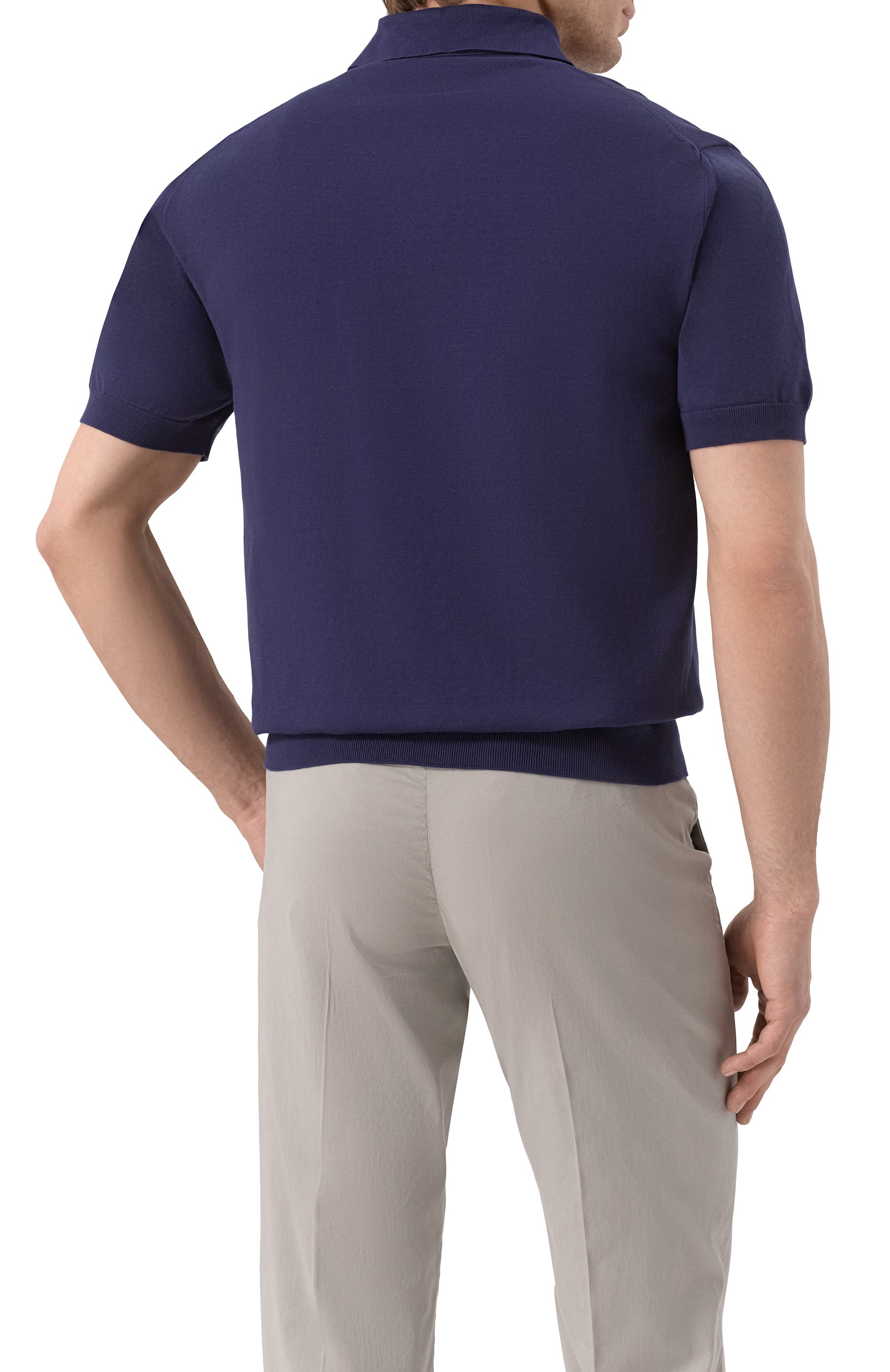 Хлопковое поло KITON темно-синего цвета по цене 137500 руб., арт. UMM060802, фото 4 Хлопковое поло KITON, арт. UMM060802, фото 4