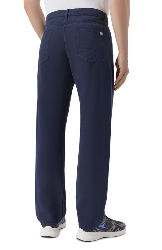 Брюки из хлопка и льна C.P. Company 20CMPA305A/110626G Синий  20CMPA305A/110626G Фото 4