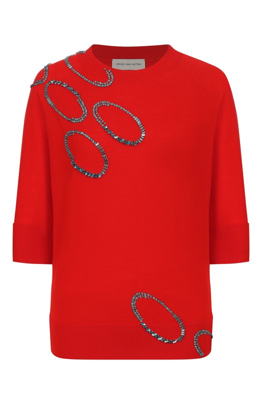 Шерстяной пуловер Dries Van Noten 011202/3700 Красный 011202/3700