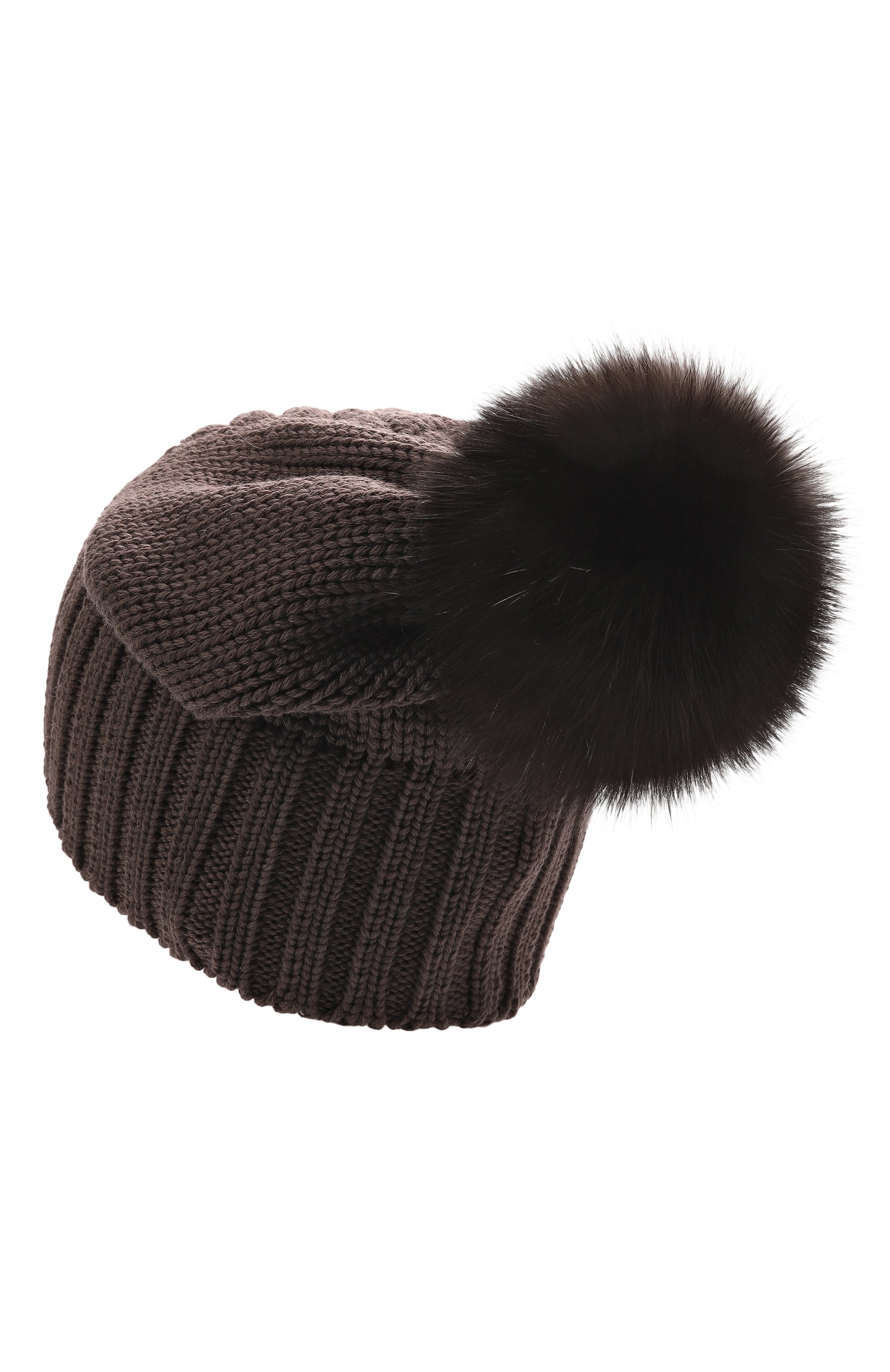 Шапка с меховой отделкой BLACK SABLE темно-коричневого цвета по цене 57000 руб., арт. BS-24017, фото 3 Шапка с меховой отделкой BLACK SABLE, арт. BS-24017, фото 3