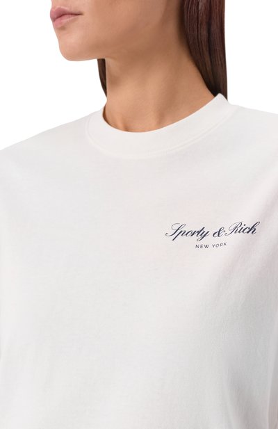 Хлопковая футболка SPORTY AND RICH, арт. T004368329WH01, фото 5