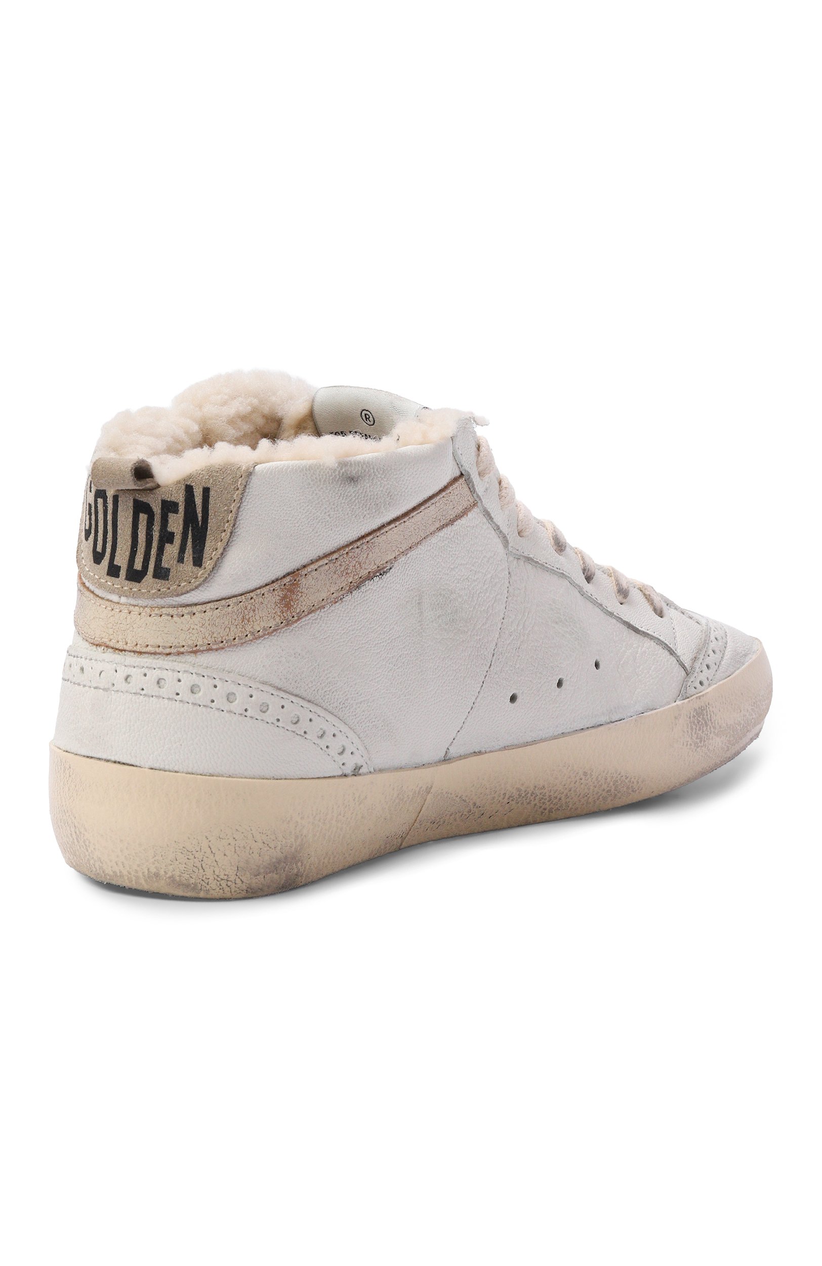 Кожаные кеды mid star GOLDEN GOOSE DELUXE BRAND молочного цвета по цене 94050 руб., арт. GWF00122.F003373, фото 5 Кожаные кеды mid star GOLDEN GOOSE DELUXE BRAND, арт. GWF00122.F003373, фото 5