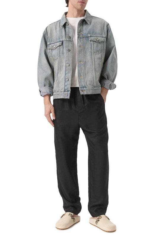 Брюки из вискозы Saint Laurent 717375Y1G68 1000 Чёрный  717375Y1G68 1000 Фото 2
