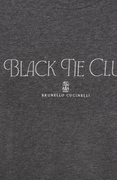 Хлопковая футболка BRUNELLO CUCINELLI темно-серого цвета по цене 29950 руб., арт. B0B13S154C, фото 3 Хлопковая футболка BRUNELLO CUCINELLI, арт. B0B13S154C, фото 3