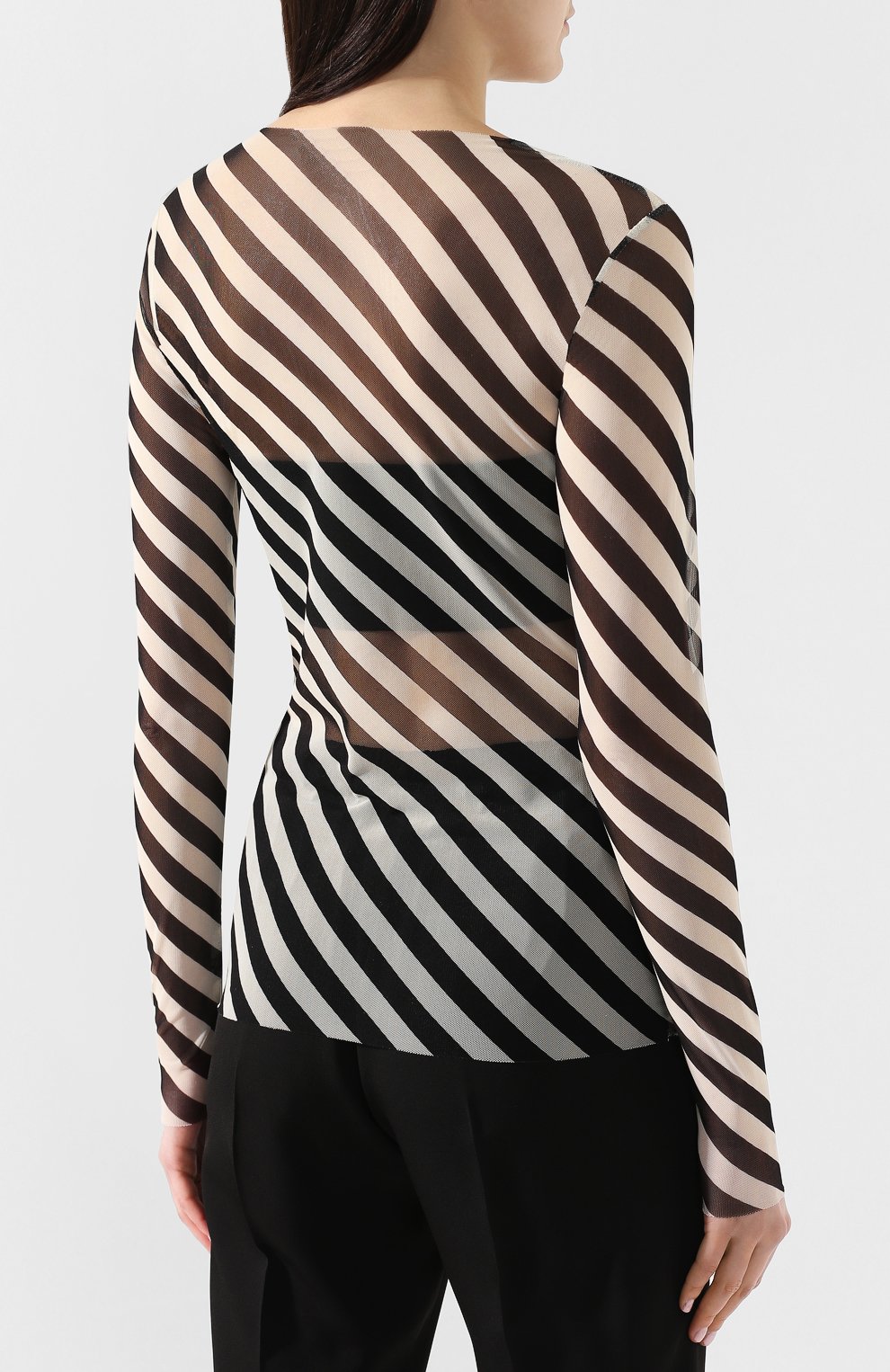 Лонгслив в полоску DRIES VAN NOTEN черного цвета по цене 29450 руб., арт. 191-11182-7196, фото 4 Лонгслив в полоску DRIES VAN NOTEN, арт. 191-11182-7196, фото 4