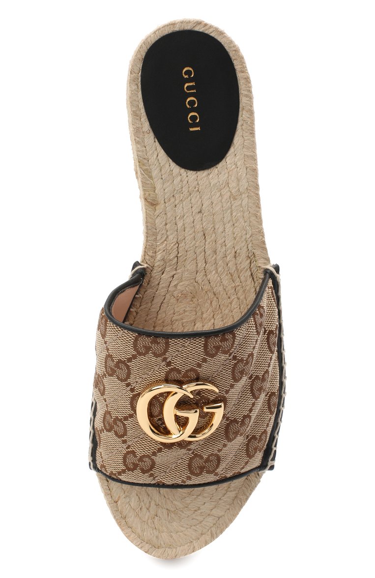 Женские текстильные сабо pilar GUCCI черного цвета, арт. 623160/KQWM0 | Фото 5 (Материал внутренний: Натуральная кожа, Текстиль; Материал внешний: Текстиль; Подошва: Платформа; Каблук высота: Высокий)