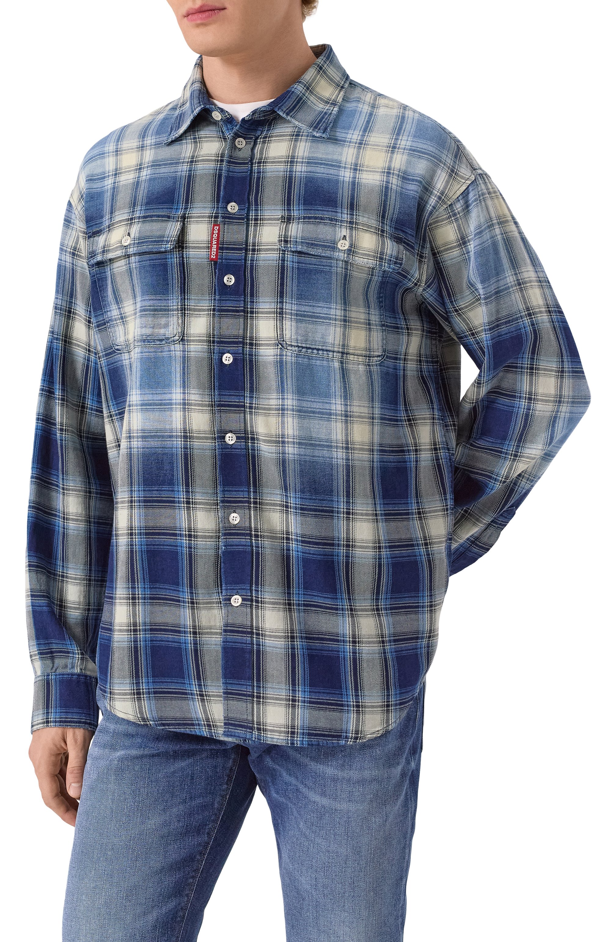 Хлопковая рубашка DSQUARED2, арт. S74DM0899/D35206, фото 3