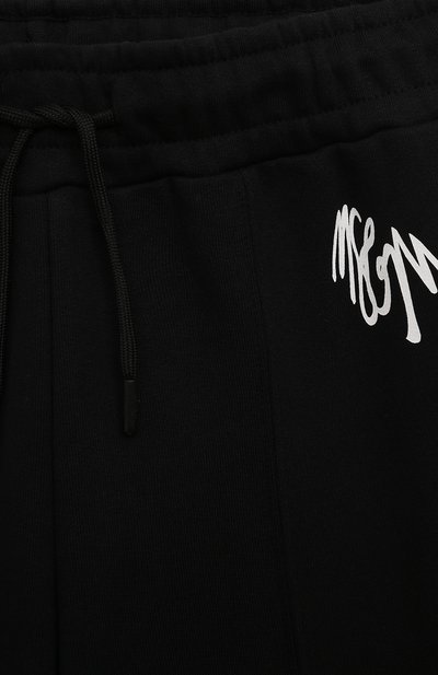 Хлопковые брюки MSGM KIDS черного цвета по цене 8755 руб., арт. F4MSJGFP066, фото 3 Хлопковые брюки MSGM KIDS, арт. F4MSJGFP066, фото 3