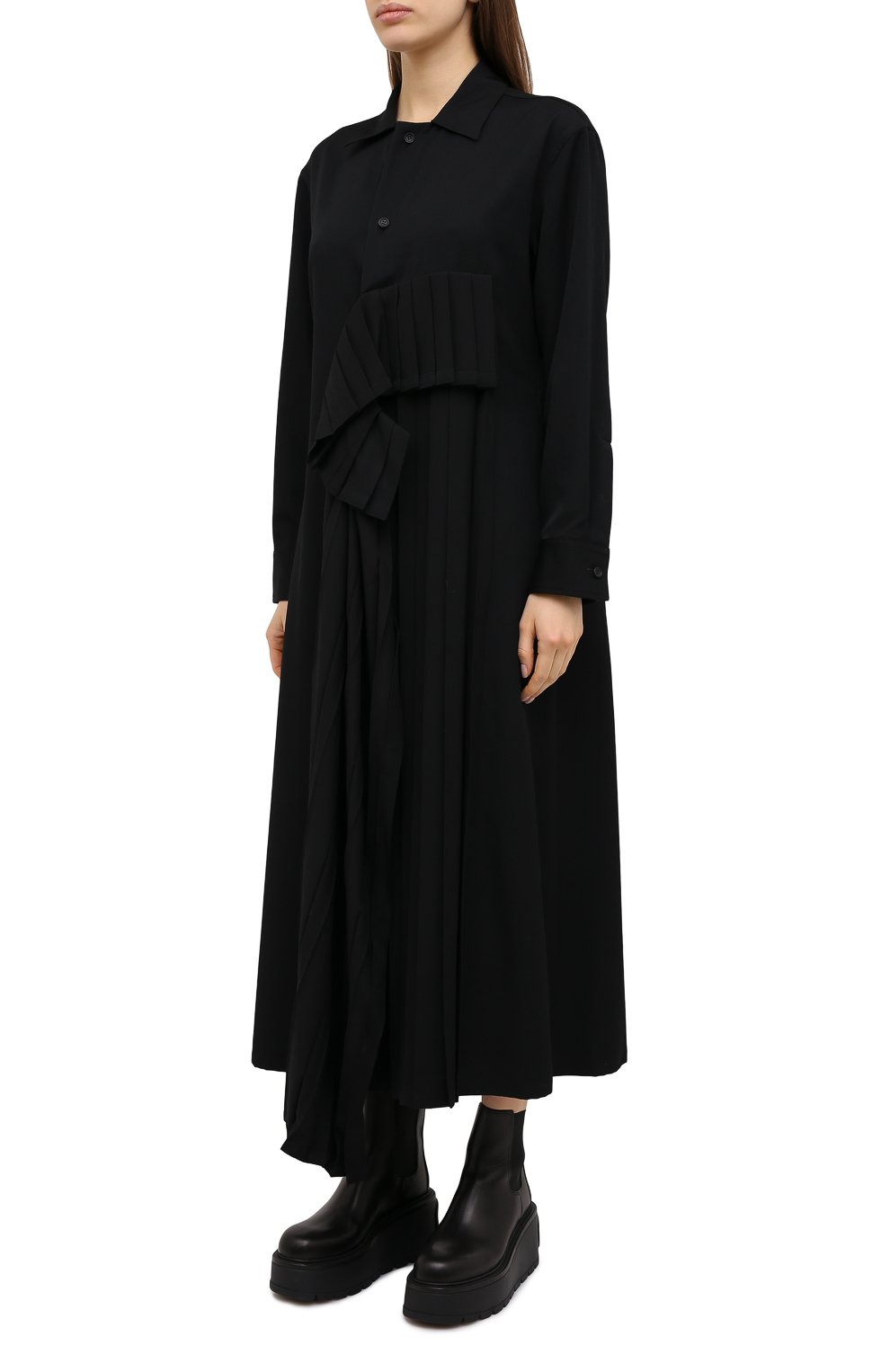 Шерстяное платье YOHJI YAMAMOTO, арт. FR-D01-100, фото 3