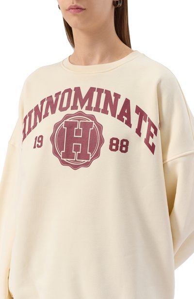 Хлопковый свитшот HINNOMINATE кремового цвета по цене 13200 руб., арт. HMABW02070, фото 5 Хлопковый свитшот HINNOMINATE, арт. HMABW02070, фото 5