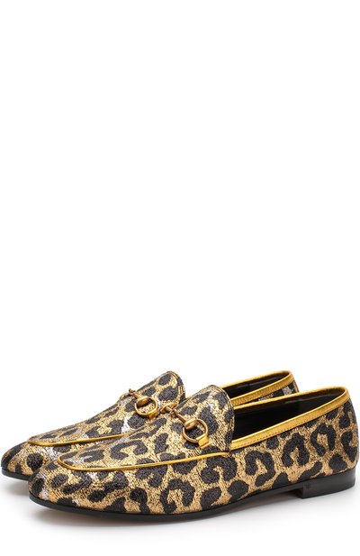 Текс тильные лоферы new jordaan с пряжкой-трензелем GUCCI, арт. 431467/K9550, фото 1