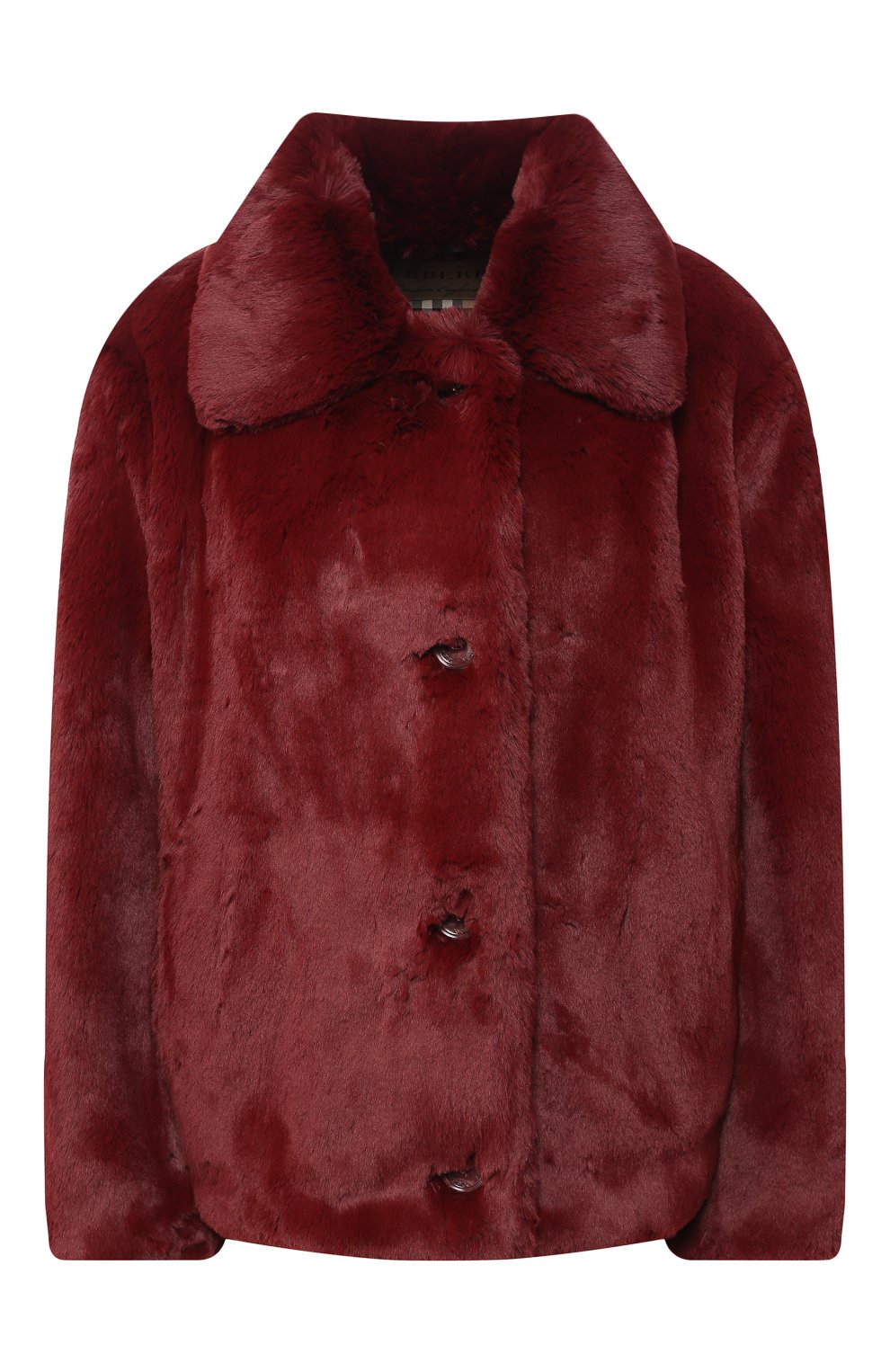 Шуба из эко-меха BURBERRY бордового цвета по цене 230500 руб., арт. 8003978, фото 1 Шуба из эко-меха BURBERRY, арт. 8003978, фото 1