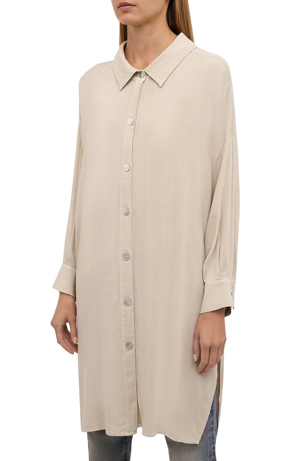 Рубашка из вискозы ELECTRIC AND ROSE светло-бежевого цвета по цене 26250 руб., арт. LFCV39, фото 3 Рубашка из вискозы ELECTRIC AND ROSE, арт. LFCV39, фото 3