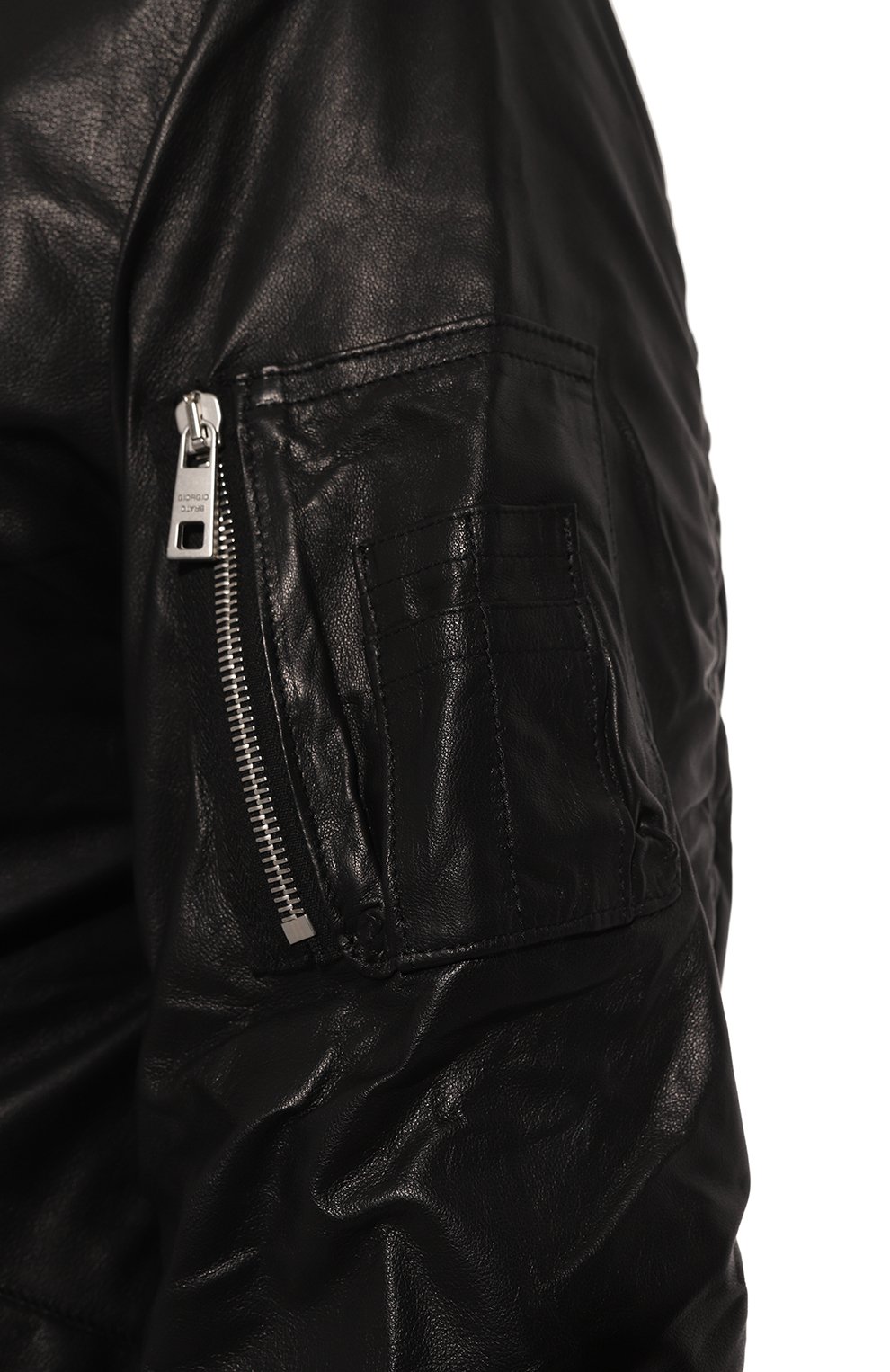 Кожаный бомбер GIORGIO BRATO черного цвета по цене 99900 руб., арт. GU23S14095NAPPA G0, фото 5 Кожаный бомбер GIORGIO BRATO, арт. GU23S14095NAPPA G0, фото 5