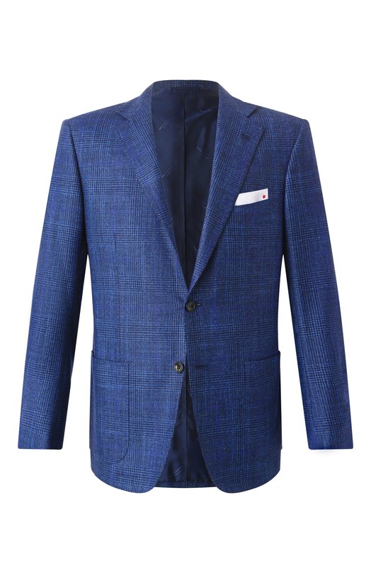 Пиджак из шерсти и кашемира Kiton UG81K0124E29 Синий UG81K0124E29