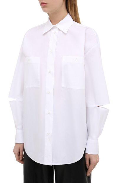 Хлопковая рубашка MSGM белого цвета по цене 26750 руб., арт. 2942MDE105 207813, фото 3 Хлопковая рубашка MSGM, арт. 2942MDE105 207813, фото 3