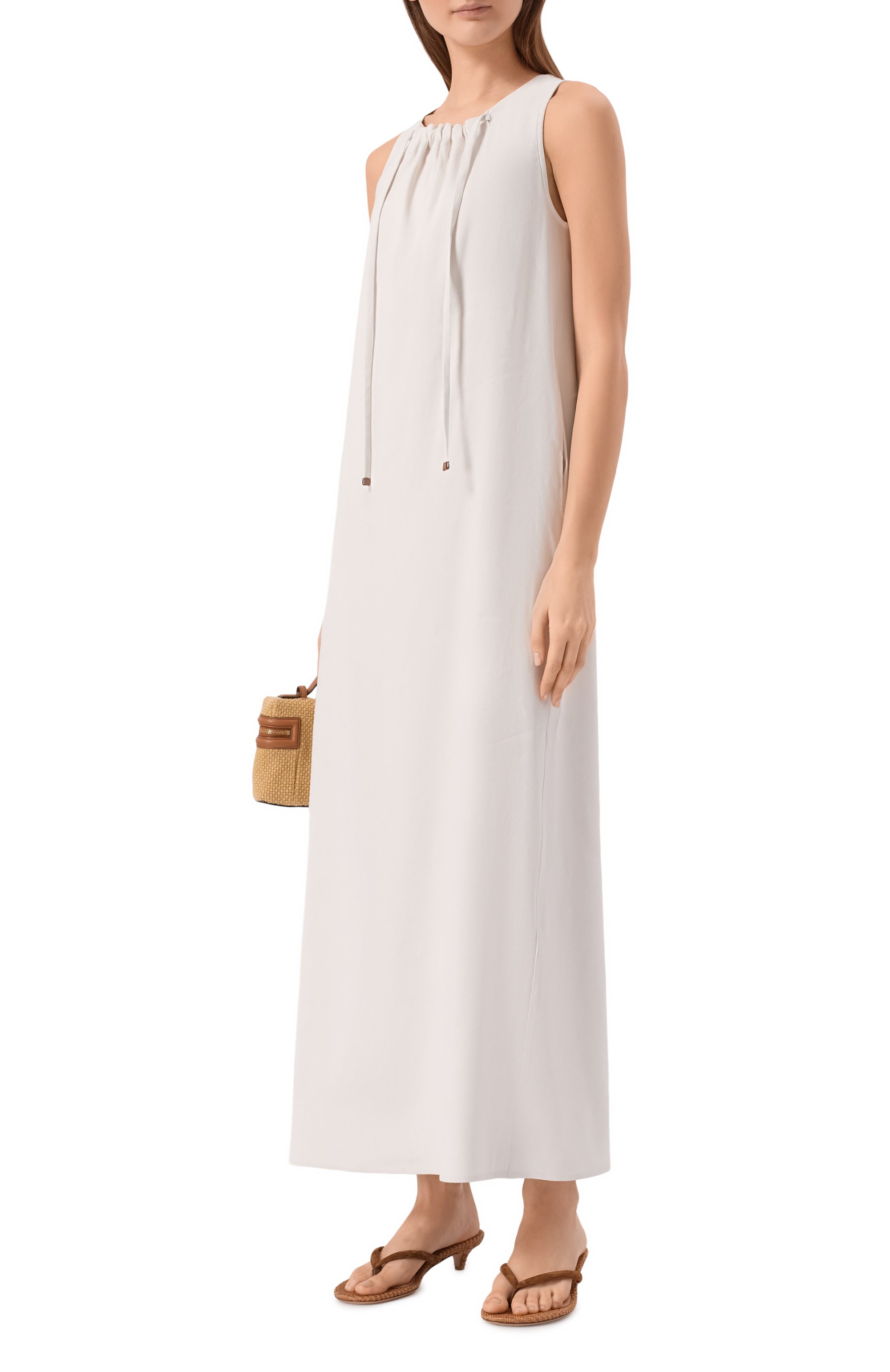 Платье изо льна и вискозы LORENA ANTONIAZZI, арт. P2640AB22A/3347, фото 2