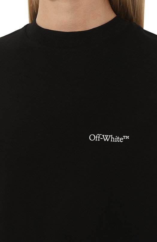 Хлопковая футболка Off-White OWAA089C99JER0021001 Чёрный  OWAA089C99JER0021001 Фото 5