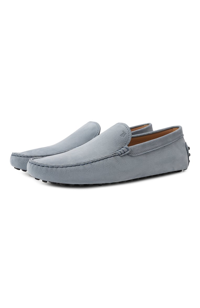 Мужские мокасины gommino из нубука TOD’S голубого цвета, арт. XXM64C00040/6RN | Фото 1 (Материал внешний: Натуральная кожа; Материал сплава: Проставлено; Нос: Не проставлено; Материал внутренний: Натуральная кожа; Стили: Кэжуэл)