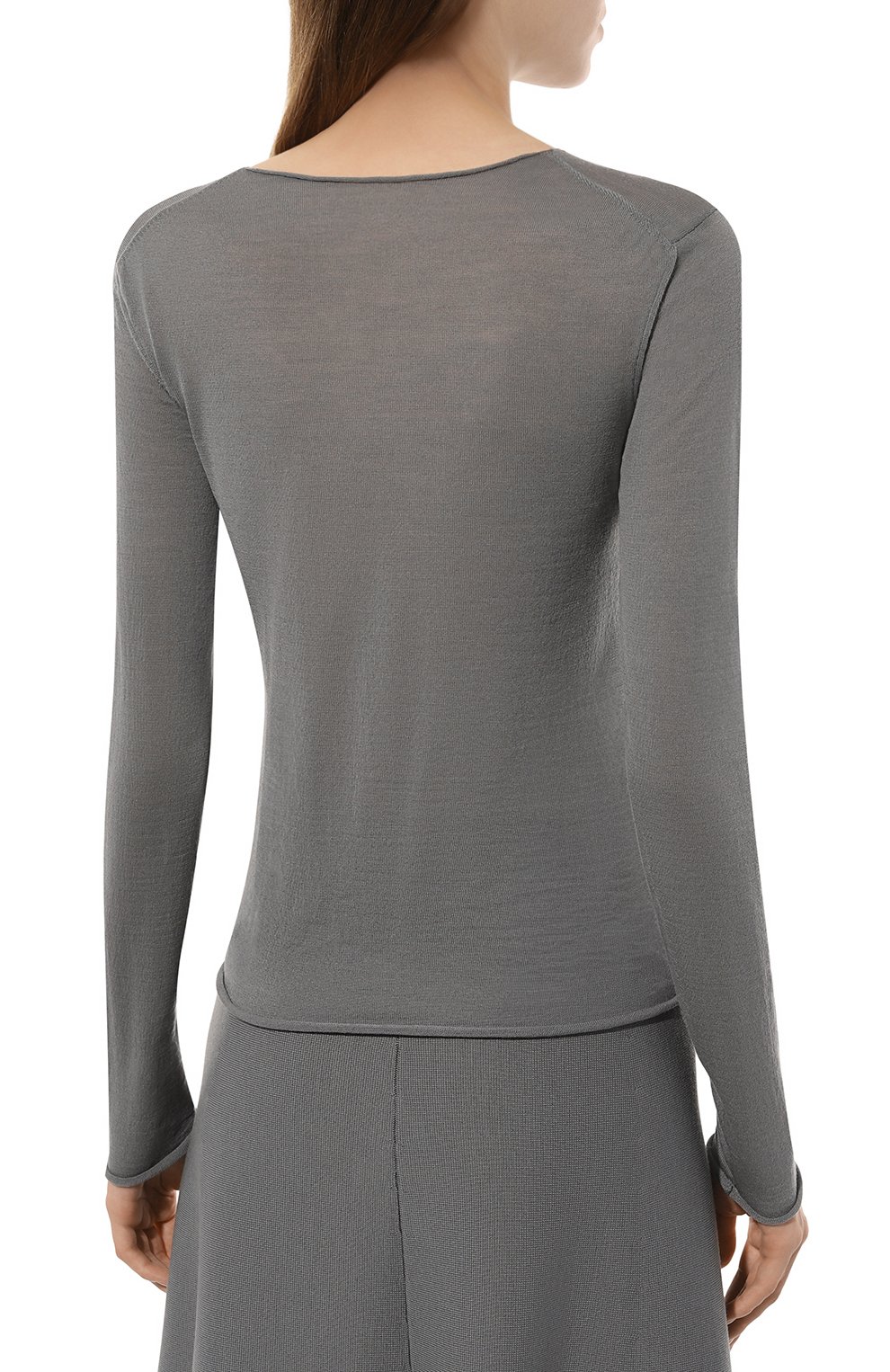 Шерстяной пуловер MRZ серого цвета по цене 35150 руб., арт. 0004, фото 4 Шерстяной пуловер MRZ, арт. 0004, фото 4