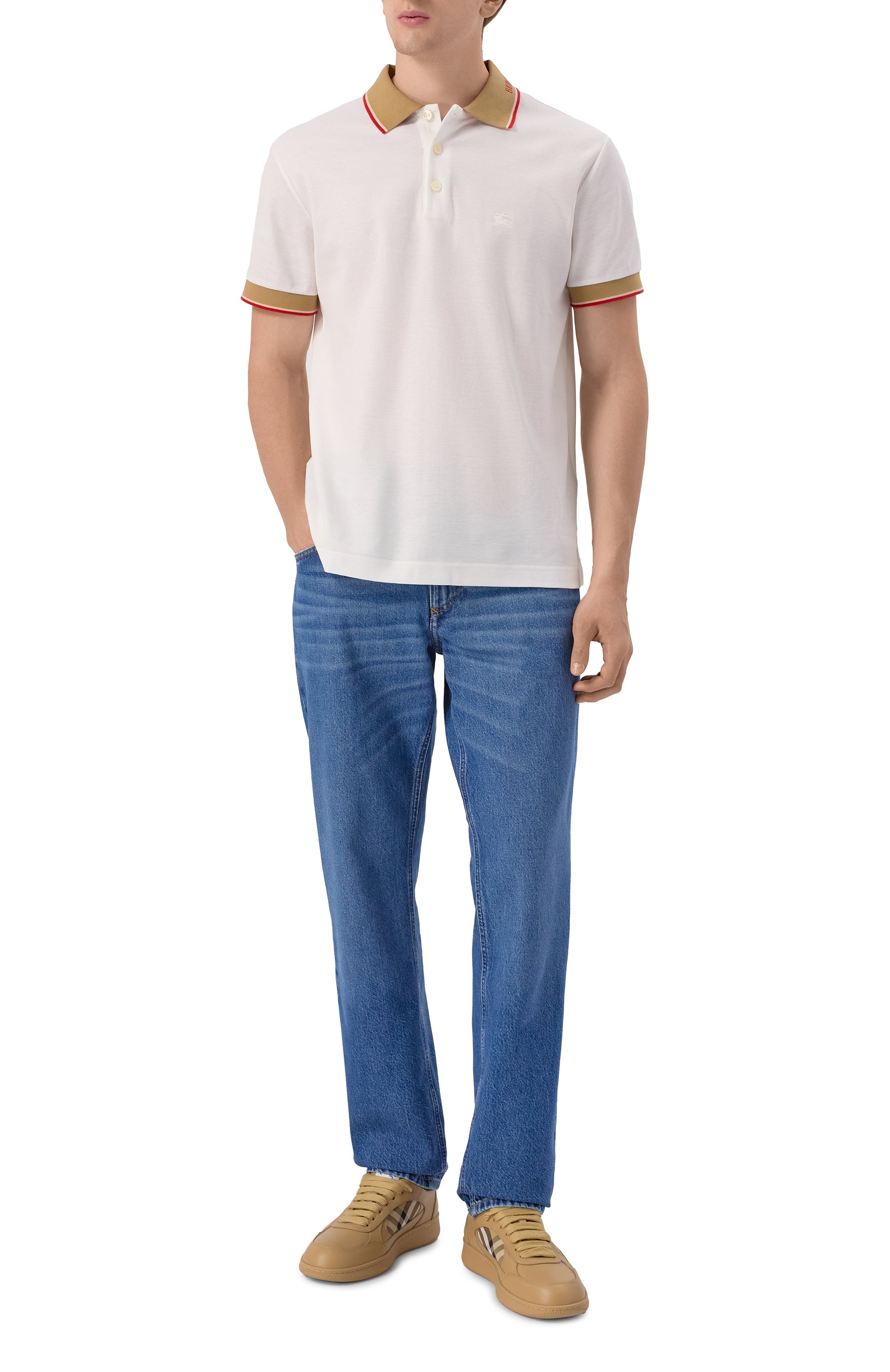 Хлопковое поло BURBERRY, арт. 8110096, фото 2