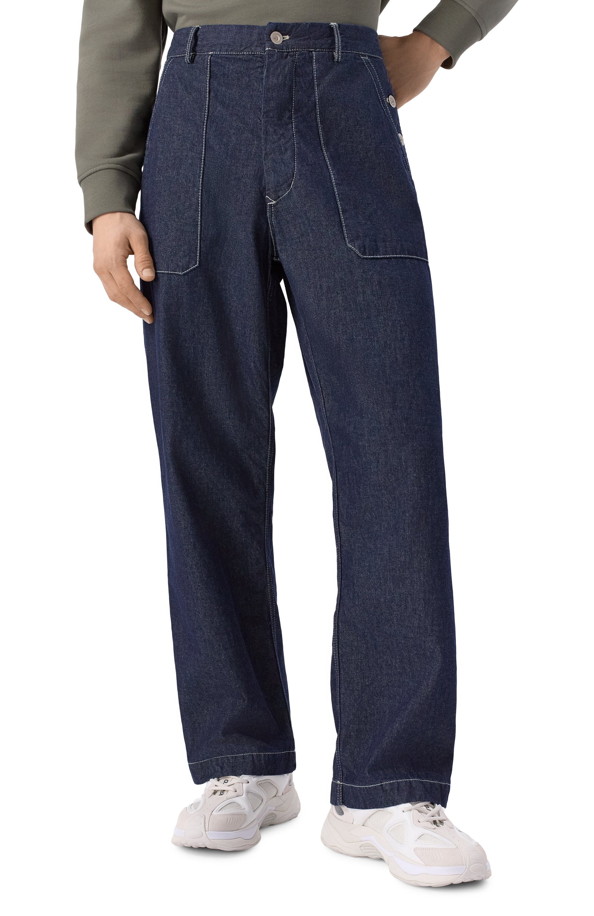 Хлопковые брюки C.P. COMPANY темно-синего цвета по цене 52750 руб., арт. 18CMPA157A110295W, фото 3 Хлопковые брюки C.P. COMPANY, арт. 18CMPA157A110295W, фото 3