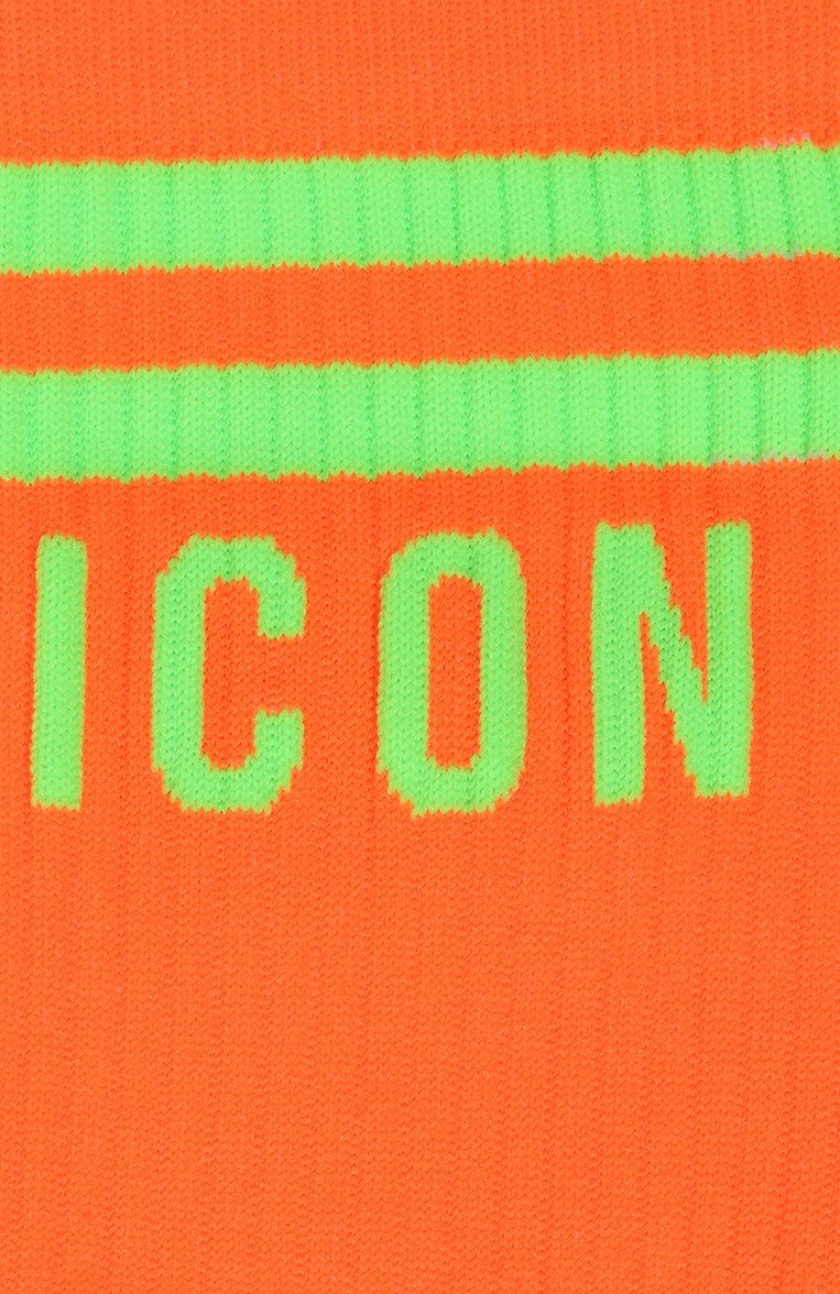Мужские хлопковые носки icon DSQUARED2 оранжевого цвета, арт. DFV142370 | Фото 2 (Материал внешний: Хлопок; Нос: Не проставлено; Кросс-КТ: бельё)