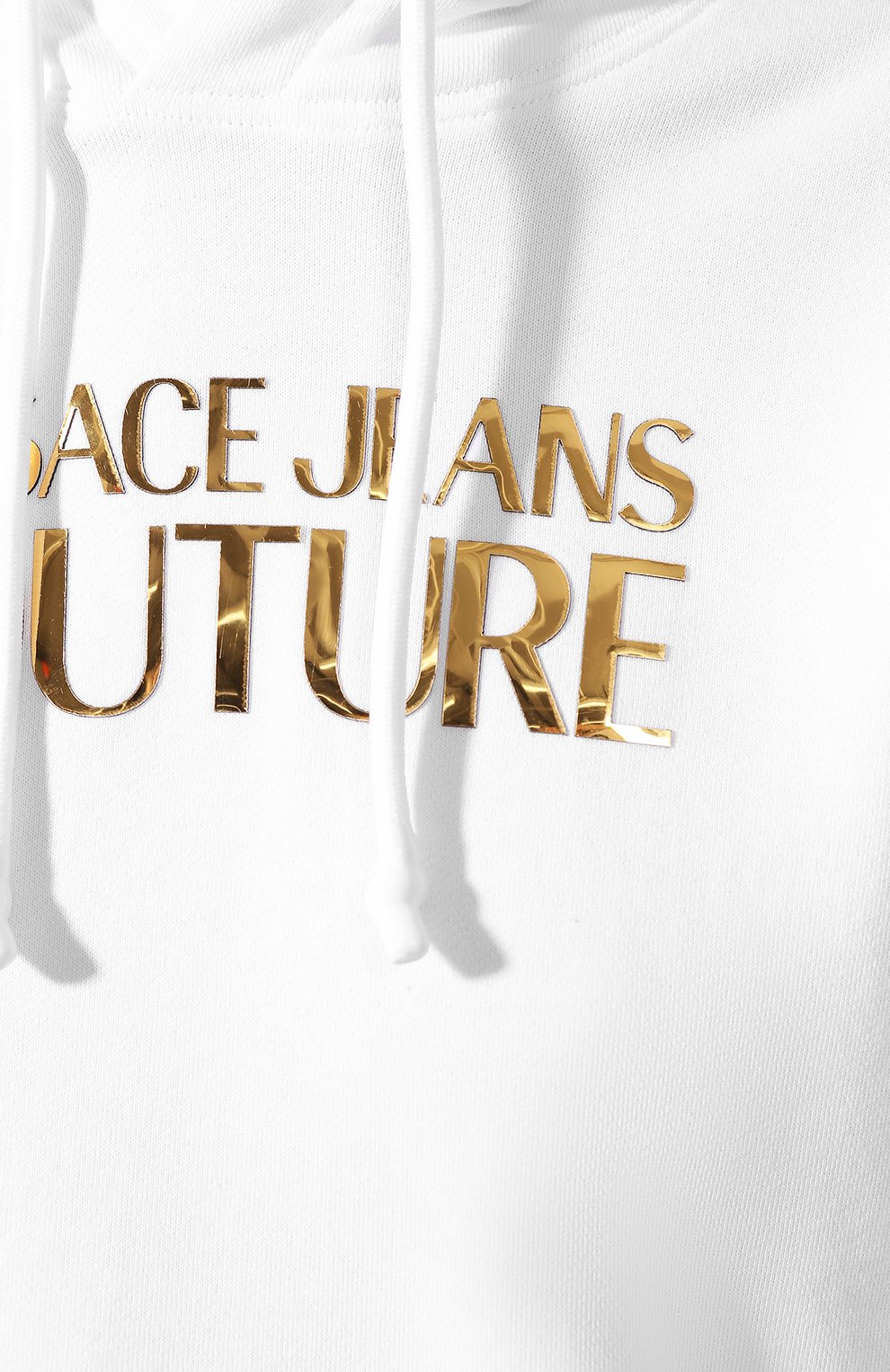 Хлопковое худи VERSACE JEANS COUTURE белого цвета по цене 19950 руб., арт. B6HVA70E-VDP308 L0G0 F0IL/30310, фото 5 Хлопковое худи VERSACE JEANS COUTURE, арт. B6HVA70E-VDP308 L0G0 F0IL/30310, фото 5