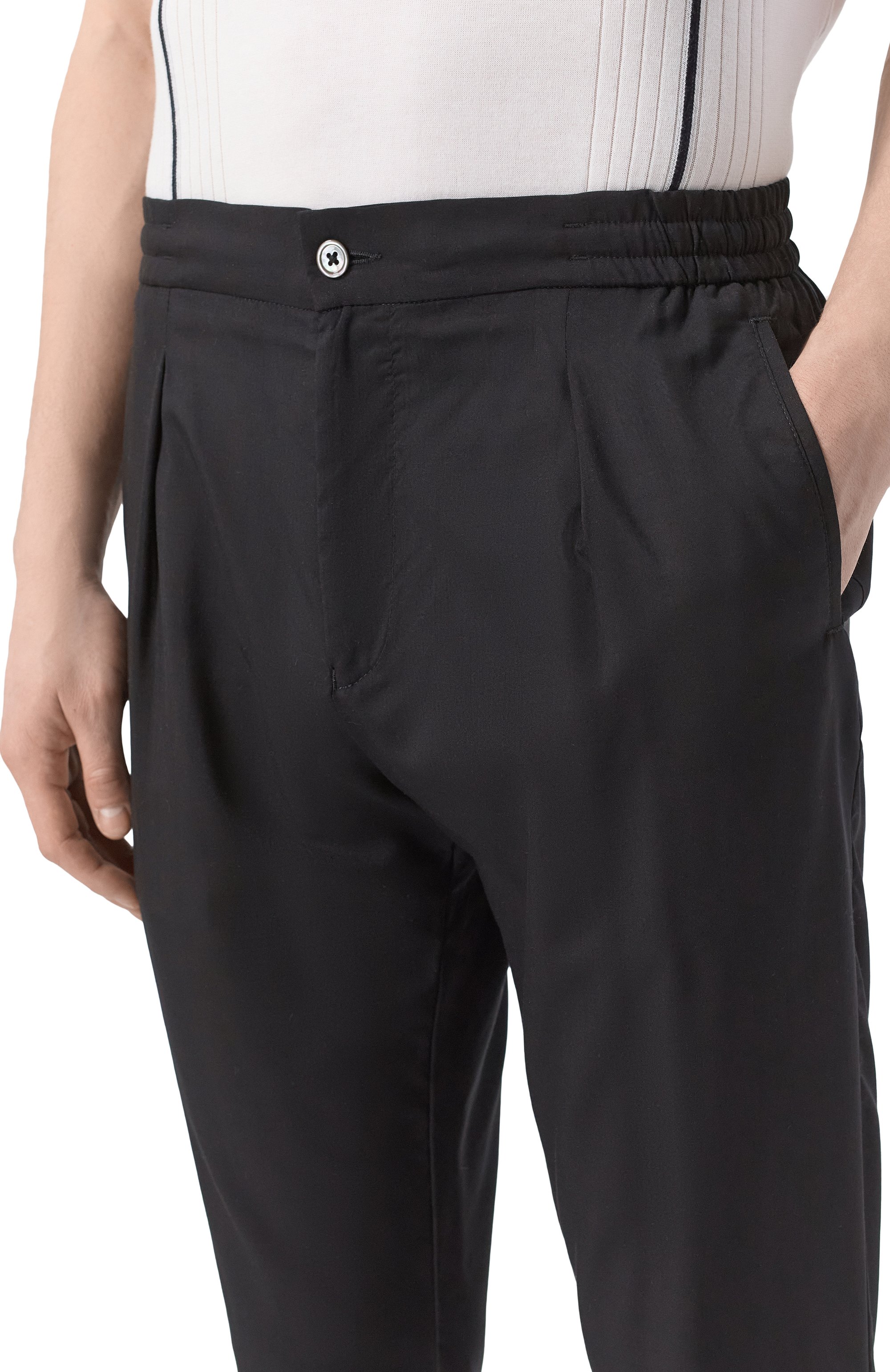 Брюки из шерсти и шелка MARCO PESCAROLO черного цвета по цене 64200 руб., арт. CHIAIA/5122/50, фото 5 Брюки из шерсти и шелка MARCO PESCAROLO, арт. CHIAIA/5122/50, фото 5