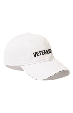 Мужского хлопковая бейсболка VETEMENTS белого цвета, арт. UE63CA100W | Фото 1 (Региональные ограничения белый список (Axapta Mercury): Не проставлено; Нос: Не проставлено)