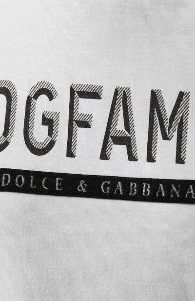 Хлопковая футболка DOLCE & GABBANA белого цвета по цене 58950 руб., арт. F8L61Z/G7TYN, фото 5 Хлопковая футболка DOLCE & GABBANA, арт. F8L61Z/G7TYN, фото 5