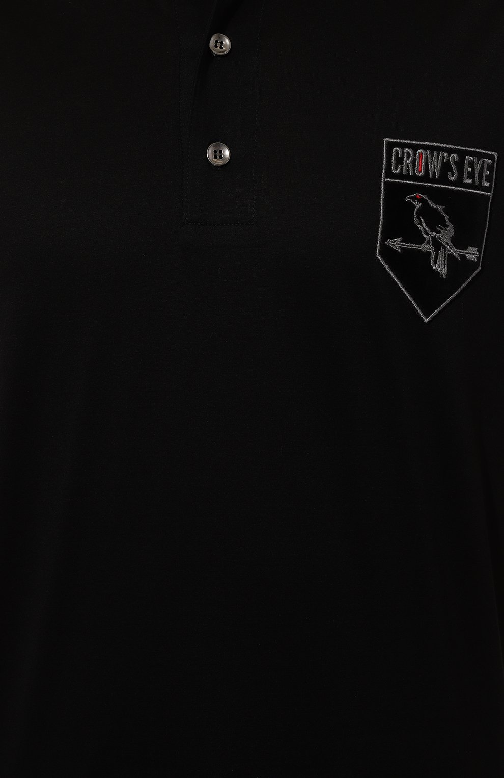 Хлопковое поло CROW’S EYE черного цвета по цене 19010 руб., арт. L.E.1, фото 5 Хлопковое поло CROW’S EYE, арт. L.E.1, фото 5