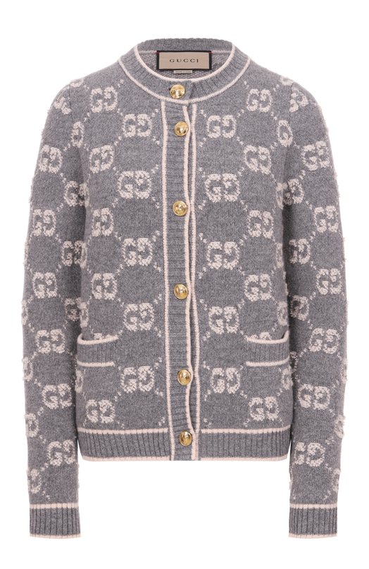 Шерстяной кардиган Gucci 713300/XKCNA Серый 713300/XKCNA