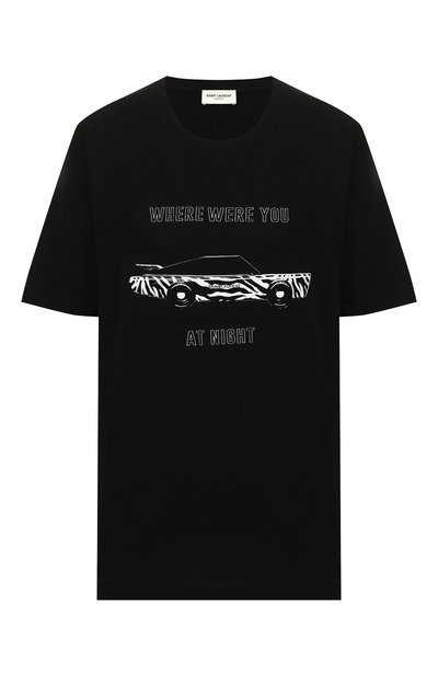 Женская хлопковая футболка SAINT LAURENT, арт. 619815/YBTA2
