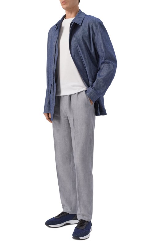 Куртка изо льна и хлопка Canali 020402U/SG03468 Синий  020402U/SG03468 Фото 2