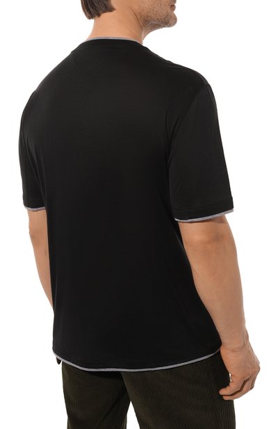 Футболка из шелка и хлопка BRUNELLO CUCINELLI, арт. MD8217427, фото 4