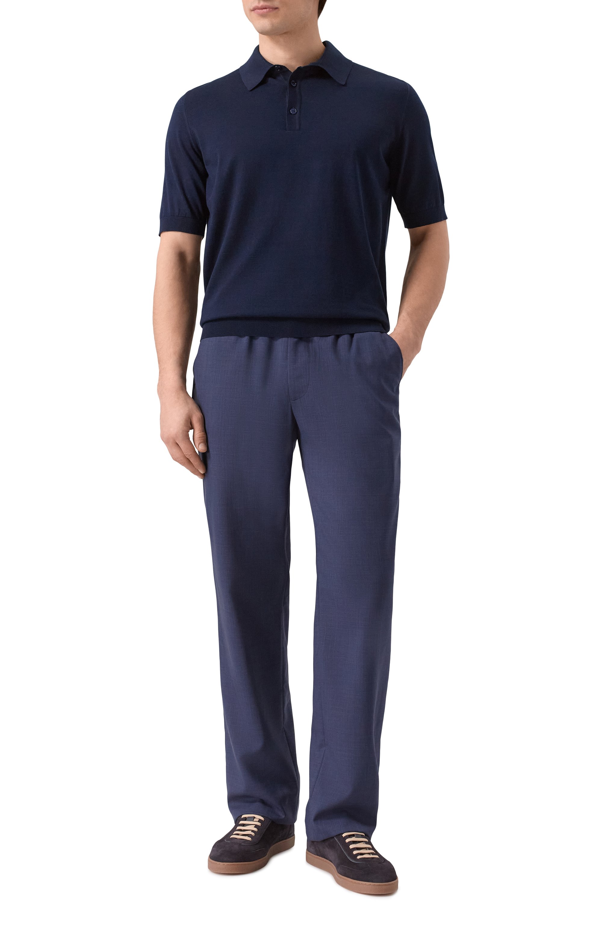 Шерстяные брюки MVST темно-синего цвета по цене 95500 руб., арт. MJ0GF22/751, фото 2 Шерстяные брюки MVST, арт. MJ0GF22/751, фото 2