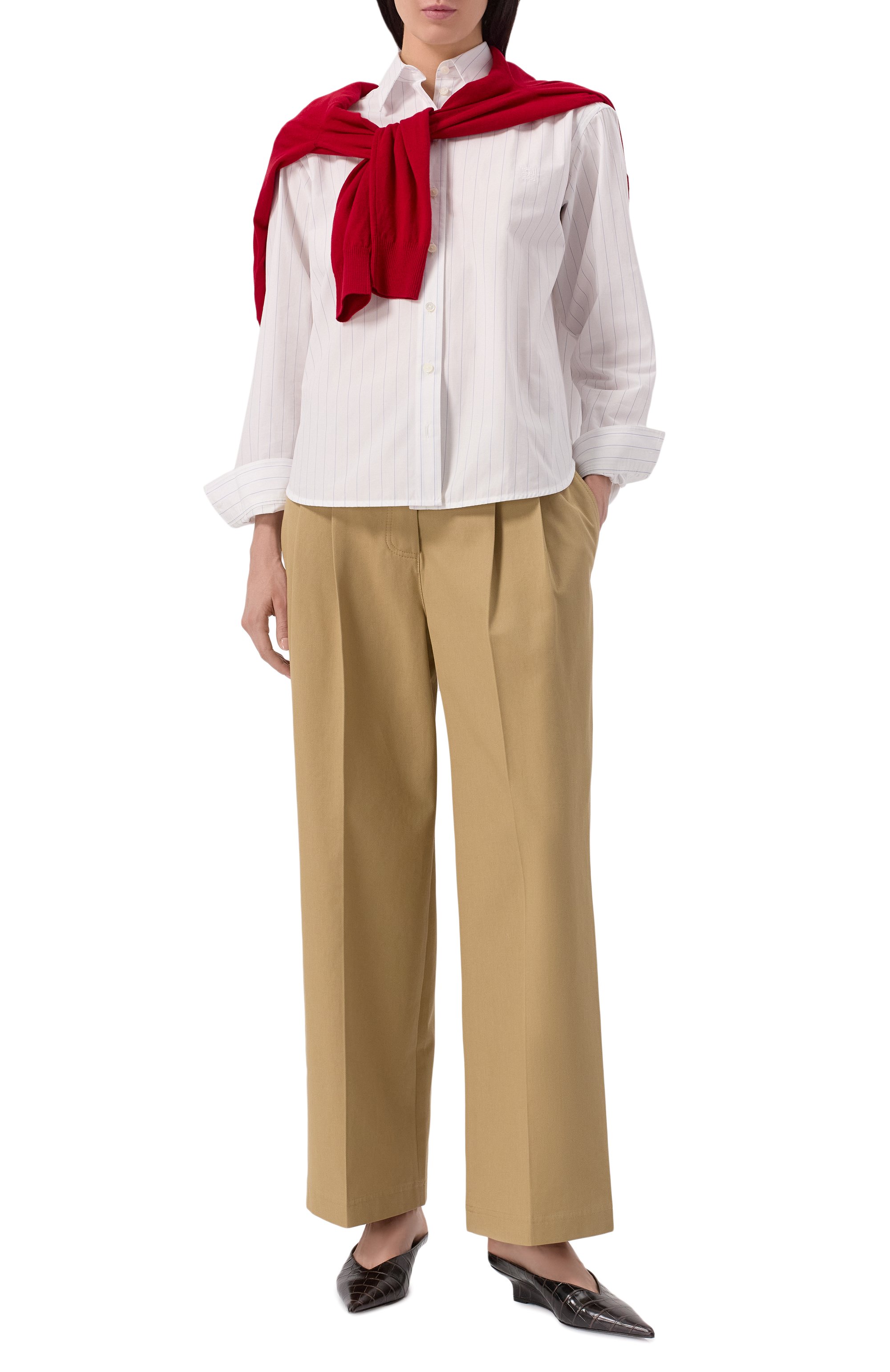 Хлопковые брюки TOTEME, арт. 242-WRB1641-FB0103, фото 2