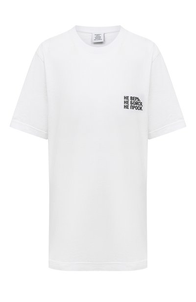 Женская хлопковая футболка VETEMENTS, арт. UAH21TR573 1600/W