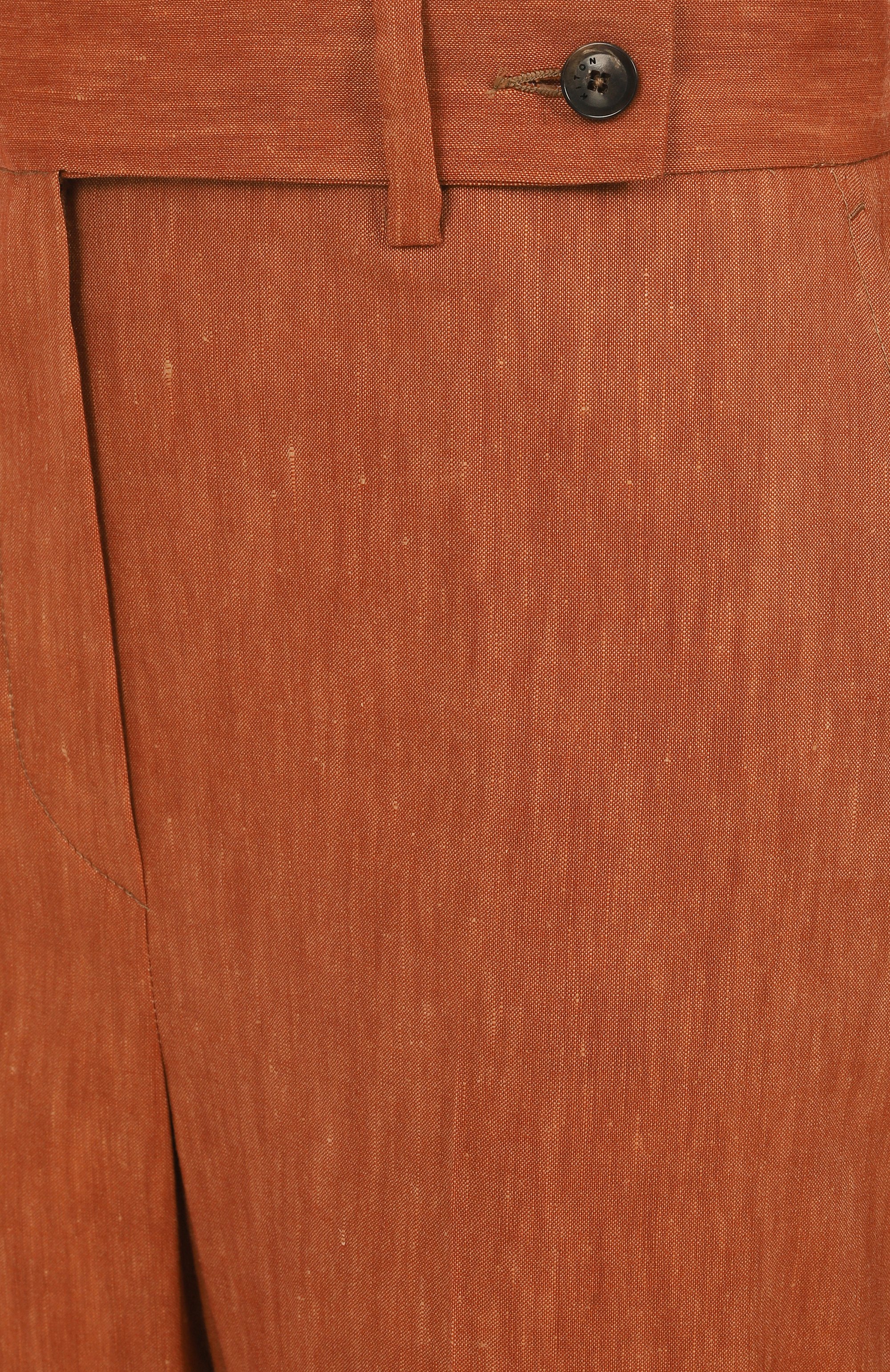 Брюки изо льна и шерсти KITON оранжевого цвета по цене 163500 руб., арт. D48109K0919E03, фото 6 Брюки изо льна и шерсти KITON, арт. D48109K0919E03, фото 6