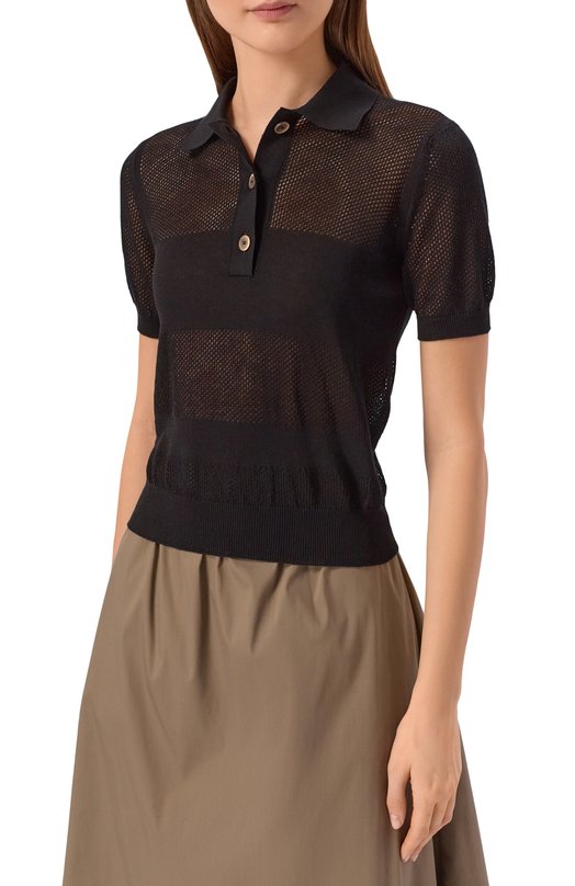 Хлопковое поло Gran Sasso 57274/14074 Чёрный  57274/14074 Фото 3