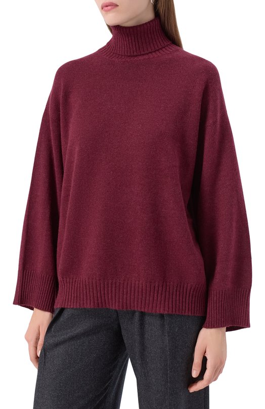 Кашемировый свитер Brunello Cucinelli M12723003 Бордовый  M12723003 Фото 3