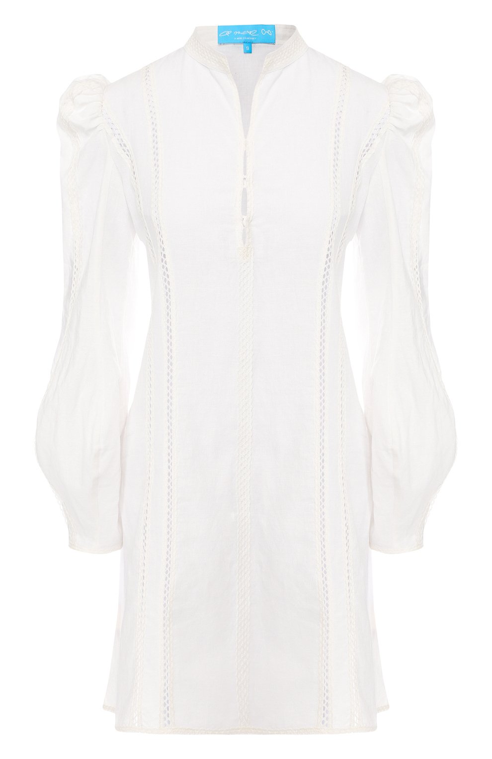 Платье из смеси хлопка и льна A MERE CO белого цвета по цене 34450 руб., арт. AMC/R19025, фото 1 Платье из смеси хлопка и льна A MERE CO, арт. AMC/R19025, фото 1