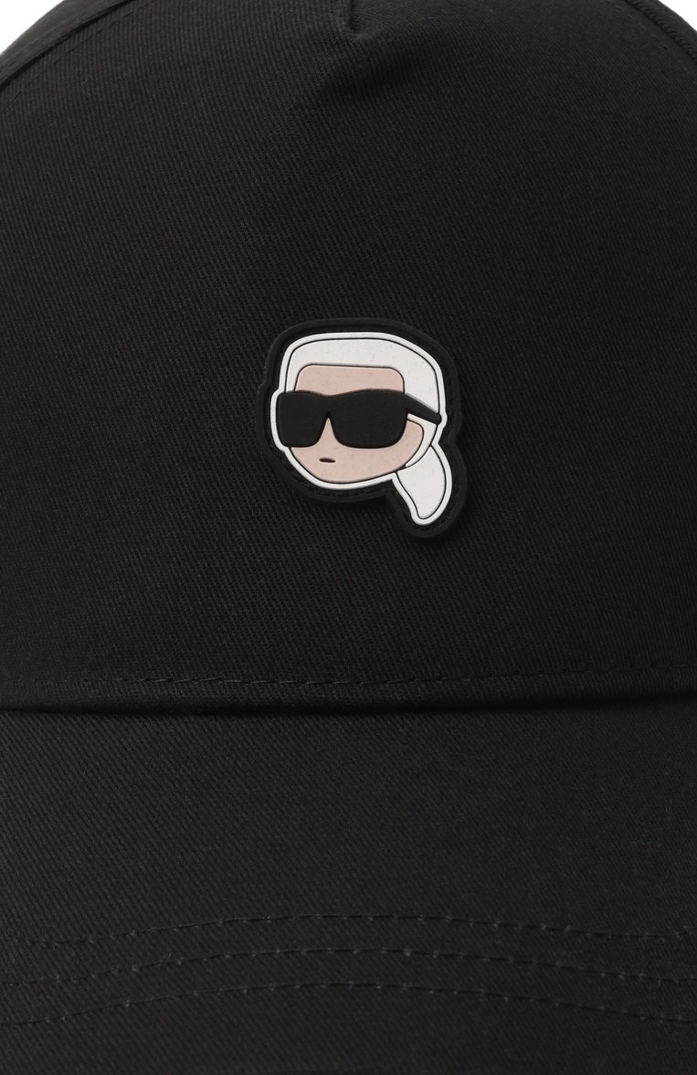 Детская хлопковая бейсболка KARL LAGERFELD KIDS черного цвета, арт. Z30398 | Фото 3 (Материал: Хлопок, Текстиль; Нос: Не проставлено; Автоматизация состава: Проставлено)