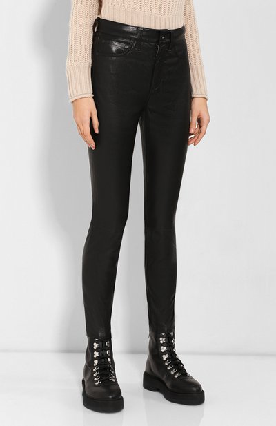Кожаные брюки RAG AND BONE черного цвета по цене 84050 руб., арт. WAW19F70483448, фото 3 Кожаные брюки RAG AND BONE, арт. WAW19F70483448, фото 3