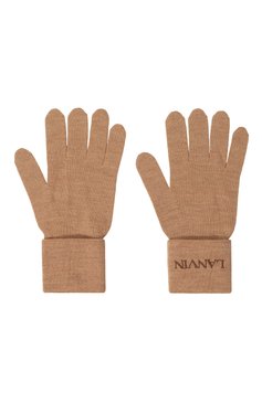 Женские шерстяные перчатки LANVIN беже�вого цвета, арт. 6LGUAN/U7132 | Фото 3 (Материал: Шерсть, Текстиль; Нос: Не проставлено; Кросс-КТ: Трикотаж)